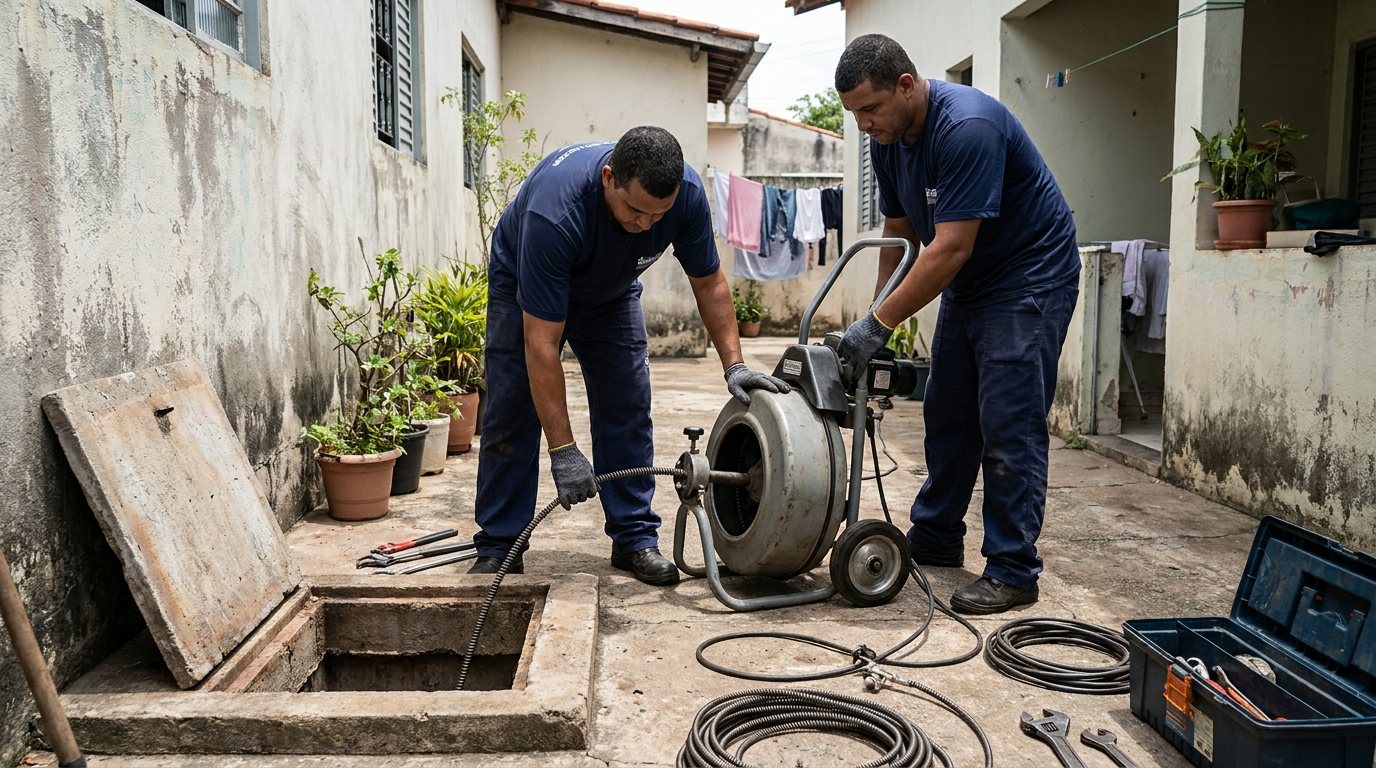 Esgoto Vazando no Quintal ou Garagem em Suzano‑SP